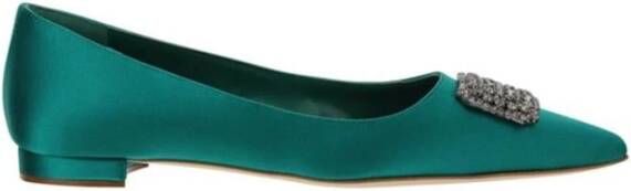 Manolo Blahnik Ballerina's Groen Dames