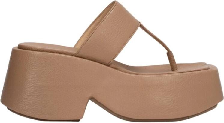 Marsell Wedge Flip Flops , Bruin, Dames