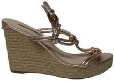 Prada Vintage Pre owned Leather heels , Geel, Dames