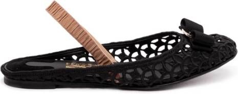 Salvatore Ferragamo `Varina` Slingback Ballerinas , Zwart, Dames