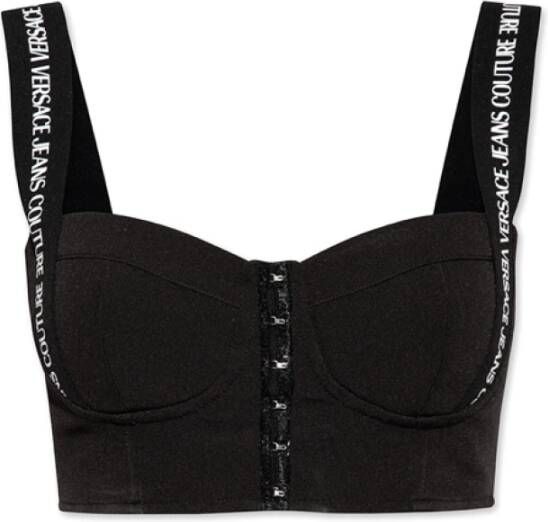 Versace Jeans Couture Mouwloze tops , Zwart, Dames
