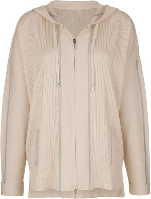 harmony Joggingjasje van zacht breimateriaal Beige