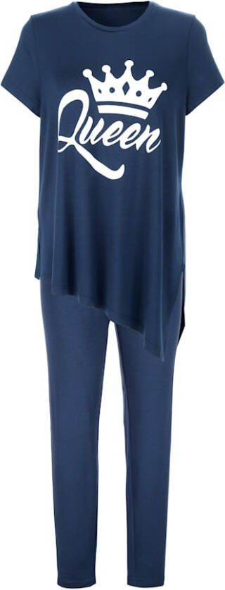 harmony Joggingpak met diagonale zoomboord Marine/Wit