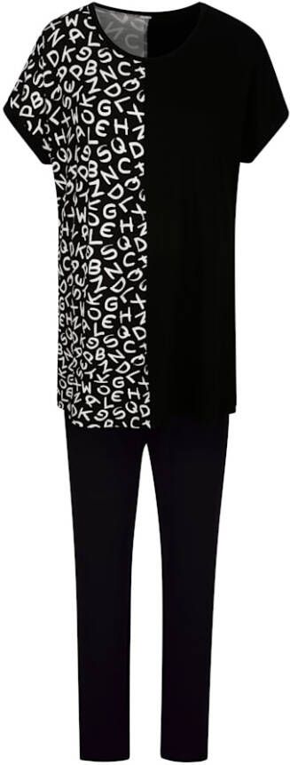 harmony Joggingpak met gedessineerde inzet voor en achter Zwart/Ecru