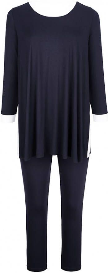 harmony Joggingpak met leuke neklijn Marine/Wit