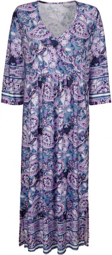 harmony Kaftan met galonprint Lila/Blauw