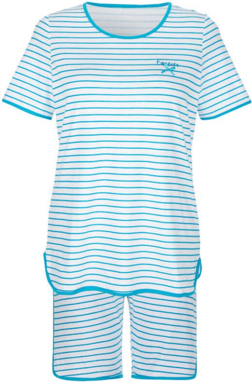 harmony Shortama met schattig strikje Wit/Turquoise