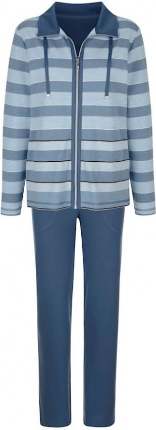 MONA Joggingpak met strepen Rookblauw/Lichtblauw