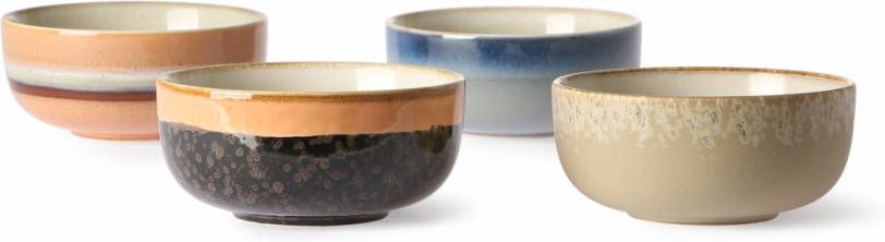HKliving Tapas bowls Gemini 70's keramiek set van 4