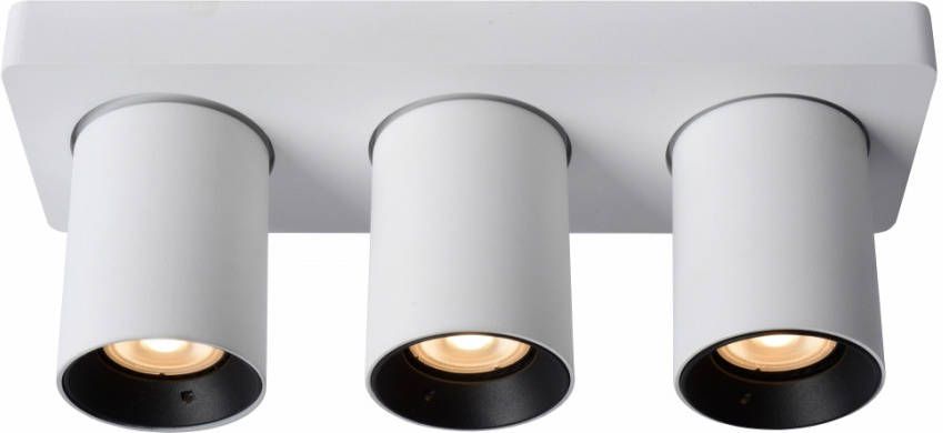 Lucide Nigel Plafondspot Led Dim To Warm Gu10 3x5w 2200k/3000k Wit