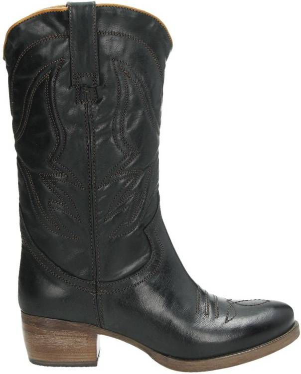 Antonio Moretto leren cowboy laarzen zwart