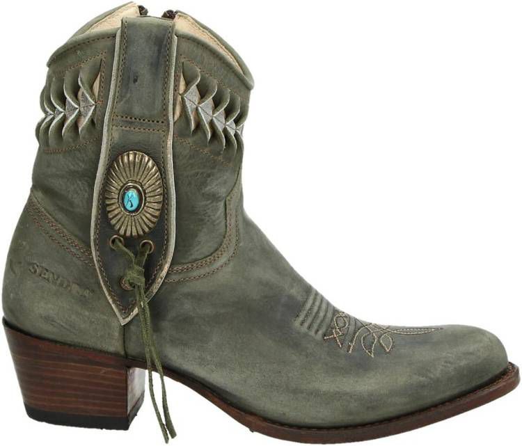 Sendra 14095 Debora nubuck cowboylaarzen groen
