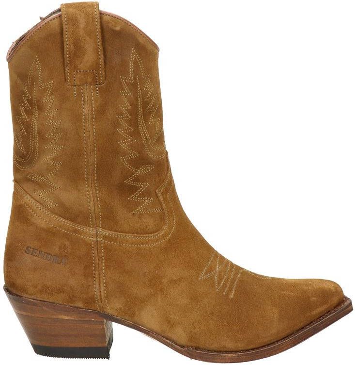 Sendra suède cowboylaarzen cognac