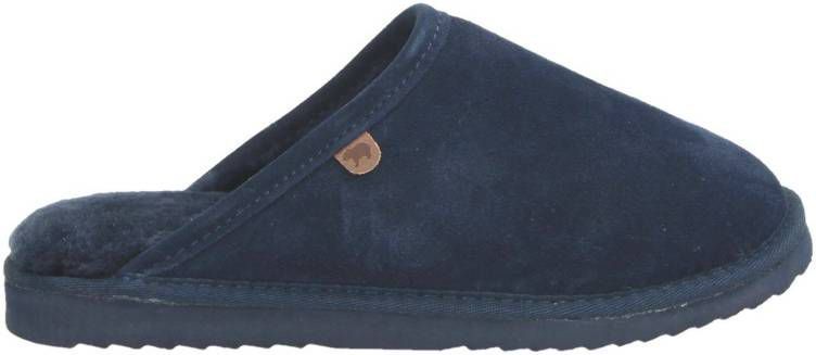 Warmbat Australia gevoerde suède pantoffels blauw