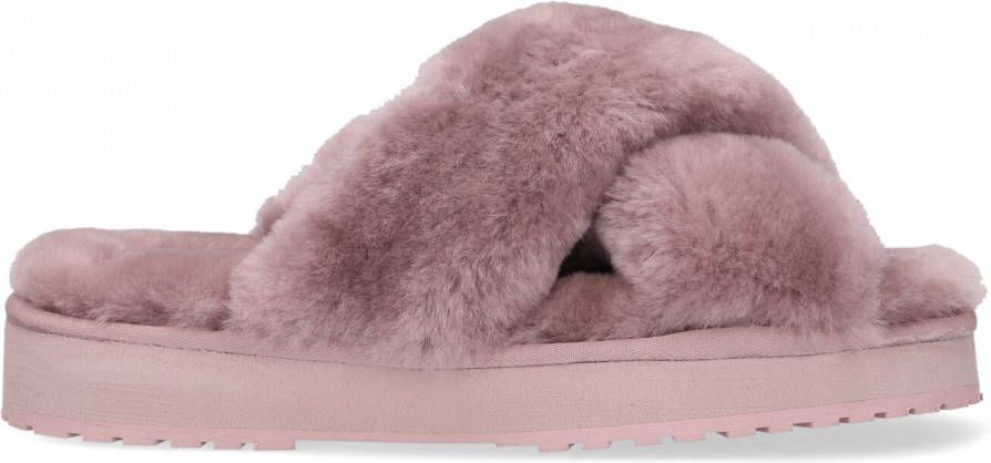 Shabbies Pantoffels House Slipper double face fur Roze