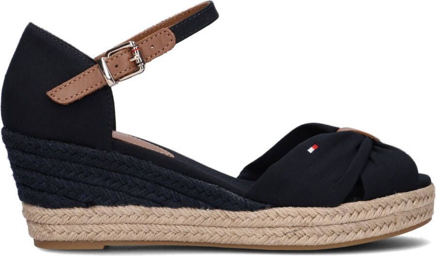 Tommy Hilfiger Basic Open Toe Mid Wedge sleehakken donkerblauw