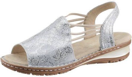Ara Sandalen Hawaï met metallic bloemetjes coating, g wijdte