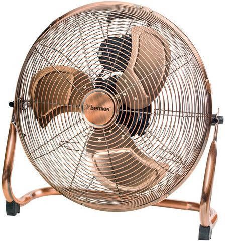 bestron Vloerventilator In retrostijl Windmachine met 3 snelheidsinstellingen & traploos kantelbare ventilatorkop, kamerventilator in chroom design, hoogte 39 cm, Ø 35 cm, 55 W
