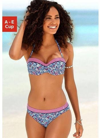 s.Oliver RED LABEL Beachwear Bandeau bikinitop Jill met patroonmix