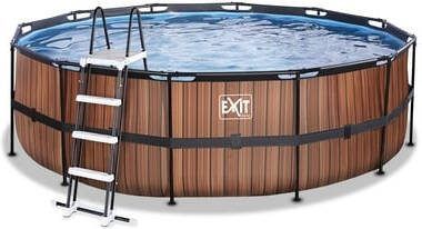 EXIT TOYS EXIT Wood Pool ø, 450x122cm met Filterpomp, bruin