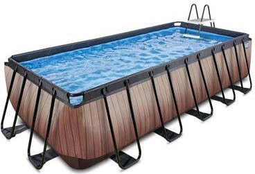 EXIT TOYS EXIT Wood Pool ø, 450x122cm met Sand filterpomp, bruin