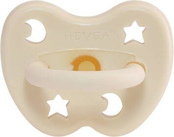 Hevea Fopspeen Natuurlijk rubber/Milky White/rond/ster & maan(vanaf 3 maanden )