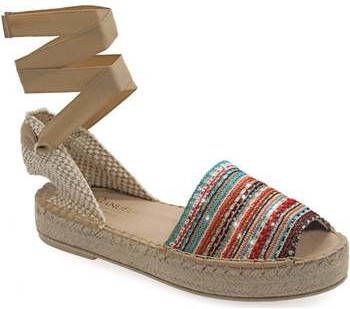 Espadrilles Platte espadrilles met veters en peeptoe