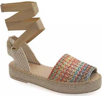 Espadrilles Platte espadrilles met veters en peeptoe