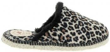 Pantoffels Mule Feutre Leopard