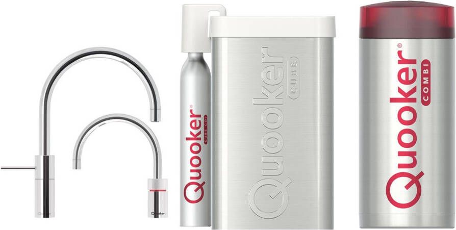 Quooker Cube Nordic Round Twintaps Chroom met Combi Boiler