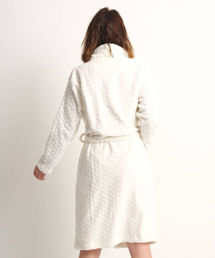 terStal Dames Coral fleece badjas wit in