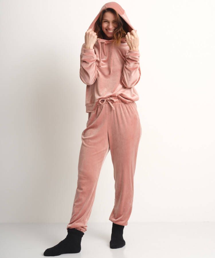 terStal Dames Velours huispak(roze)roze in