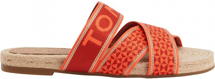Tommy Hilfiger Slippers Tommy Webbing Flat Espadrille Rood