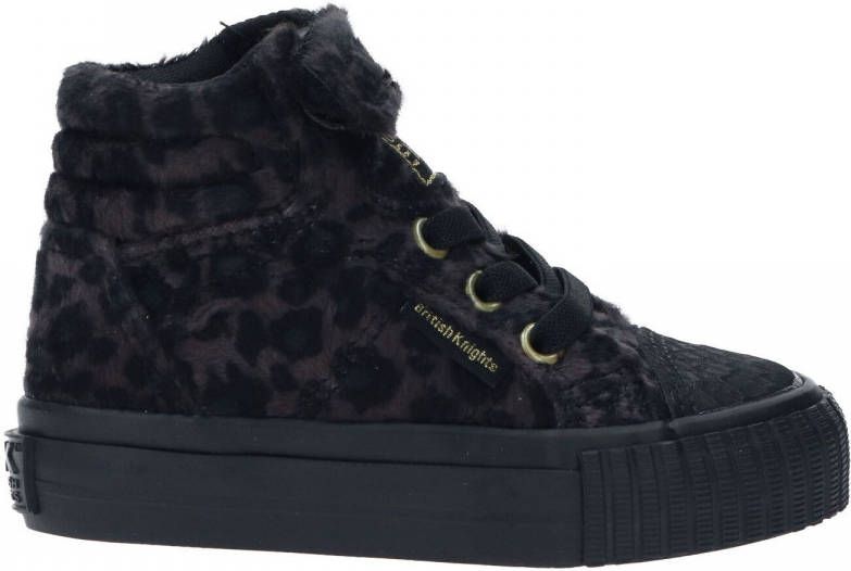 British Knights Dee hoge sneakers met panterprint zwart/bruin