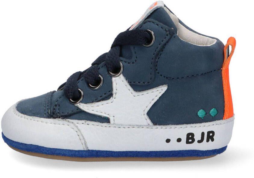 bunniesjr Bunnies Zilke Zacht leren babyschoenen donkerblauw