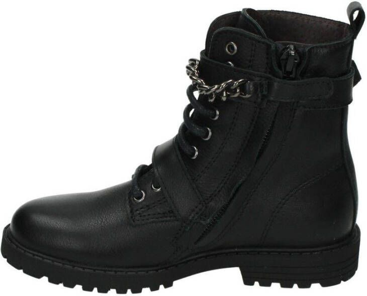 Clic! 20459 Grafito leren veterboots met siergesp zwart