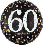 Amscan Folieballon Happy Birthday 60 Jaar 45 Cm Helium Zwart