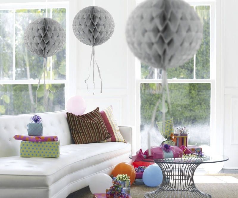 Shoppartners Honeycomb Bol 30 Cm Zilverkleurig