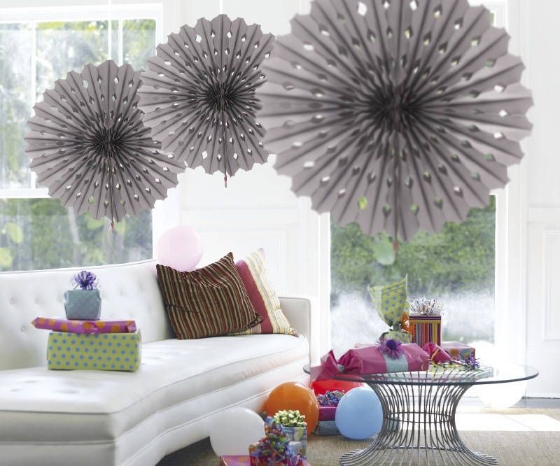 Shoppartners Honeycomb Waaier 45 Cm Zilverkleurig