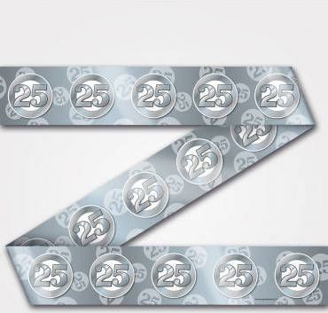 Confetti Party tape 25 jaar getrouwd | afzetlint