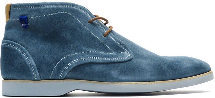 Floris van Bommel Witni suède veterschoenen blauw