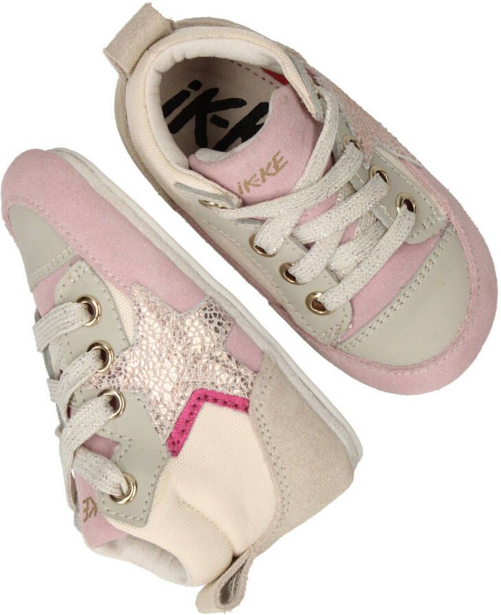 Ikke IK KE Babyschoentje Meisjes Grijs/Beige/Roze