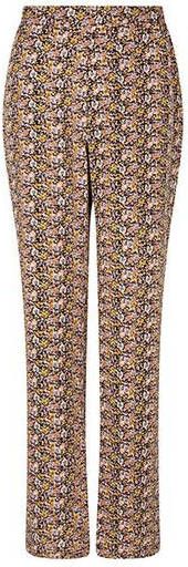 Lofty Manner gebloemde high waist straight fit broek Mila bruin/geel