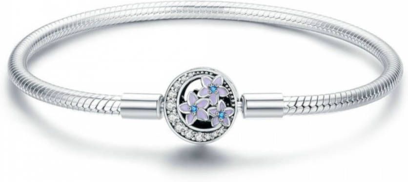 Mijn bedels Sterling bedelarmband met clipsluiting lente bloem
