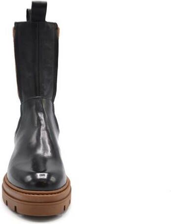Mjus Beatrix Orzo M79225 hoge leren chelsea boots zwart/bruin