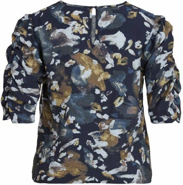 Object Top gebloemde pofmouw