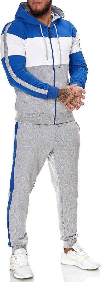 One Redox Heren joggingpak huispak blauw grijs 1082