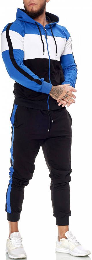 One Redox Heren joggingpak huispak blauw zwart 1082