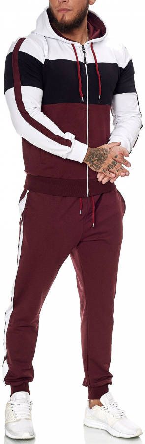 One Redox Heren joggingpak huispak zwart bordeaux 1082(kopie )