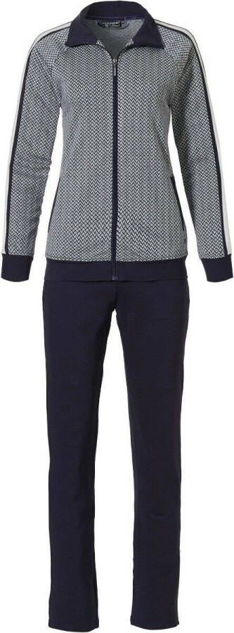 Pastunette Deluxe huispak met all over print donkerbauw